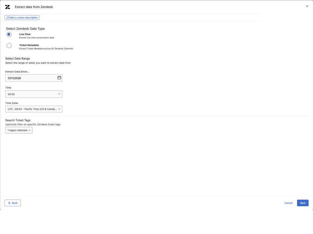 Qualtrics dashboard view — Workflows app on the Zendesk Marketplace
